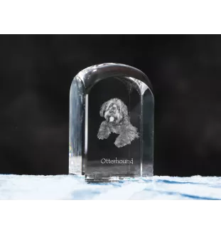 Chien à loutre, Otterhound - un cube de cristal avec une photo, une photo de chien dans le cristal, un presse-papiers cubique de la marque Art-Dog