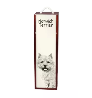 Norwich Terrier, Terrier de Norwich - boîte à vin avec chien, boîte à alcool avec graphisme, boîte cadeau personnalisée de la marque Art-Dog