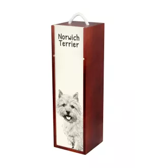 Norwich Terrier - Weinbox mit Hund, Alkoholbox mit Grafik, personalisierte Geschenkbox der Marke Art-Dog