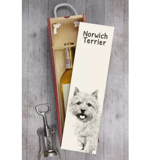 Norwich Terrier - wine box with a dog, alcohol box with graphics, personalized gift box from the Art-Dog brand