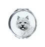 Norwich Terrier - Pocket mirror with a dog, personalized mirror for a purse, compact mirror with Art-Dog brand print.