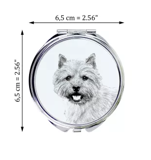 Norwich Terrier - Pocket mirror with a dog, personalized mirror for a purse, compact mirror with Art-Dog brand print.