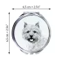 Norwich Terrier - Pocket mirror with a dog, personalized mirror for a purse, compact mirror with Art-Dog brand print.