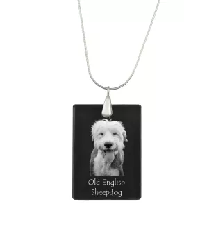 Old English Sheepdog - Kristallanhänger mit Hund, Silberhalskette mit Foto, personalisierter Anhänger der Marke Art-Dog