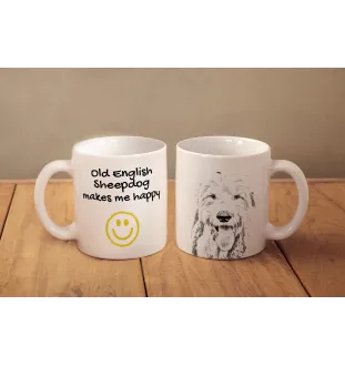 Old English Sheepdog - cup with a dog, cheerful cup for a dog lover, personalized gift from the Art-Dog brand
