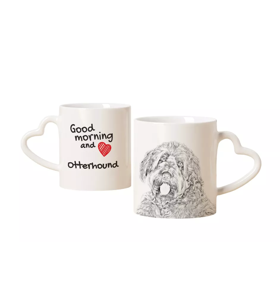 Otterhund, Otterhound - Tasse mit Hund, entzückende Tasse mit herzförmigem Henkel, universelles Geschenk der Marke Art-Dog