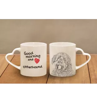 Otterhund, Otterhound - Tasse mit Hund, entzückende Tasse mit herzförmigem Henkel, universelles Geschenk der Marke Art-Dog