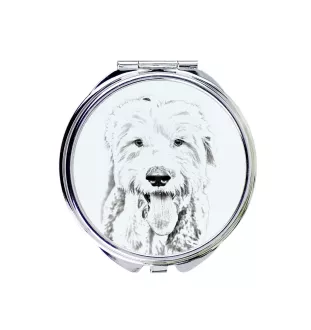 Old English Sheepdog - Pocket mirror with a dog, personalized mirror for a purse, compact mirror with Art-Dog brand print.