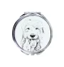 Old English Sheepdog - Pocket mirror with a dog, personalized mirror for a purse, compact mirror with Art-Dog brand print.