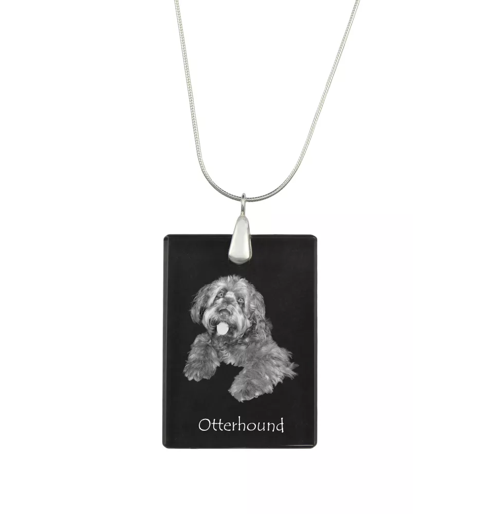 Otterhund, Otterhound - Kristallanhänger mit Hund, Silberhalskette mit Foto, personalisierter Anhänger der Marke Art-Dog