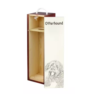 Otterhund, Otterhound - Weinbox mit Hund, Alkoholbox mit Grafik, personalisierte Geschenkbox der Marke Art-Dog
