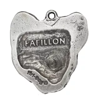 Papillon, Continental Toy Spaniel, Butterfly dog - Silver-plated key ring with dog, handbag decoration, backpack pendant by Art-Dog brand