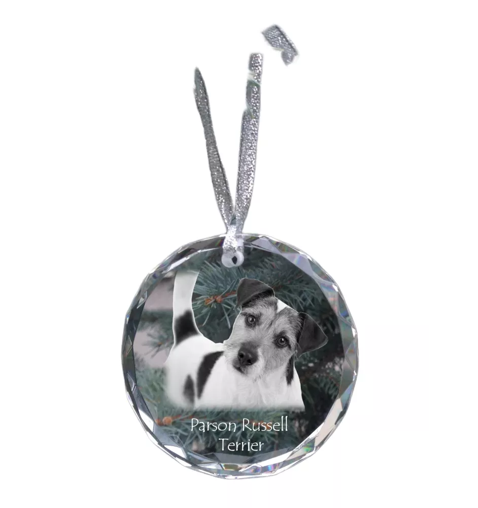 Parson Russell Terrier - Kristallkugel mit Foto, Hundebild im Kristall, personalisierter Christbaumschmuck von Art-Dog.