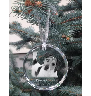 Terrier du révérend Russell, Parson Russell terrier - boule de Noël en cristal avec une photo, photo de chien dans le cristal, décoration personnalisée pour sapin de Noël de la marque Art-Dog