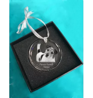 Parson Russell Terrier - Kristallkugel mit Foto, Hundebild im Kristall, personalisierter Christbaumschmuck von Art-Dog.