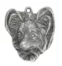 Papillon, Continental Toy Spaniel, Butterfly dog - Silver-plated dog pendant, handbag decoration, backpack pendant by Art-Dog brand