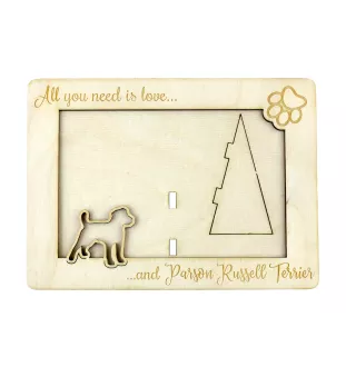 Terrier du révérend Russell, Parson Russell terrier - Cadre photo, cadre en bois gravé, un joli gadget pour l'amoureux des chiens par Art-Dog