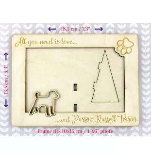 Parson Russell Terrier - Photo frame, engraved wooden frame, a lovely gadget for the dog lover by Art-Dog