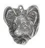 Papillon, Épagneul nain continental papillon - Porte-clés argenté avec un chien dans une boîte cadeau, décoration de sac à main, pendentif de sac à dos par la marque Art-Dog