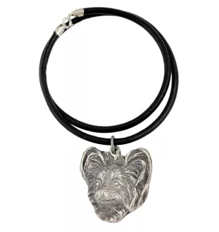 Papillon, Continental Toy Spaniel, Butterfly dog - Necklace with dog, silver-plated pendant for dog fan, unique jewelry by Art-Dog brand