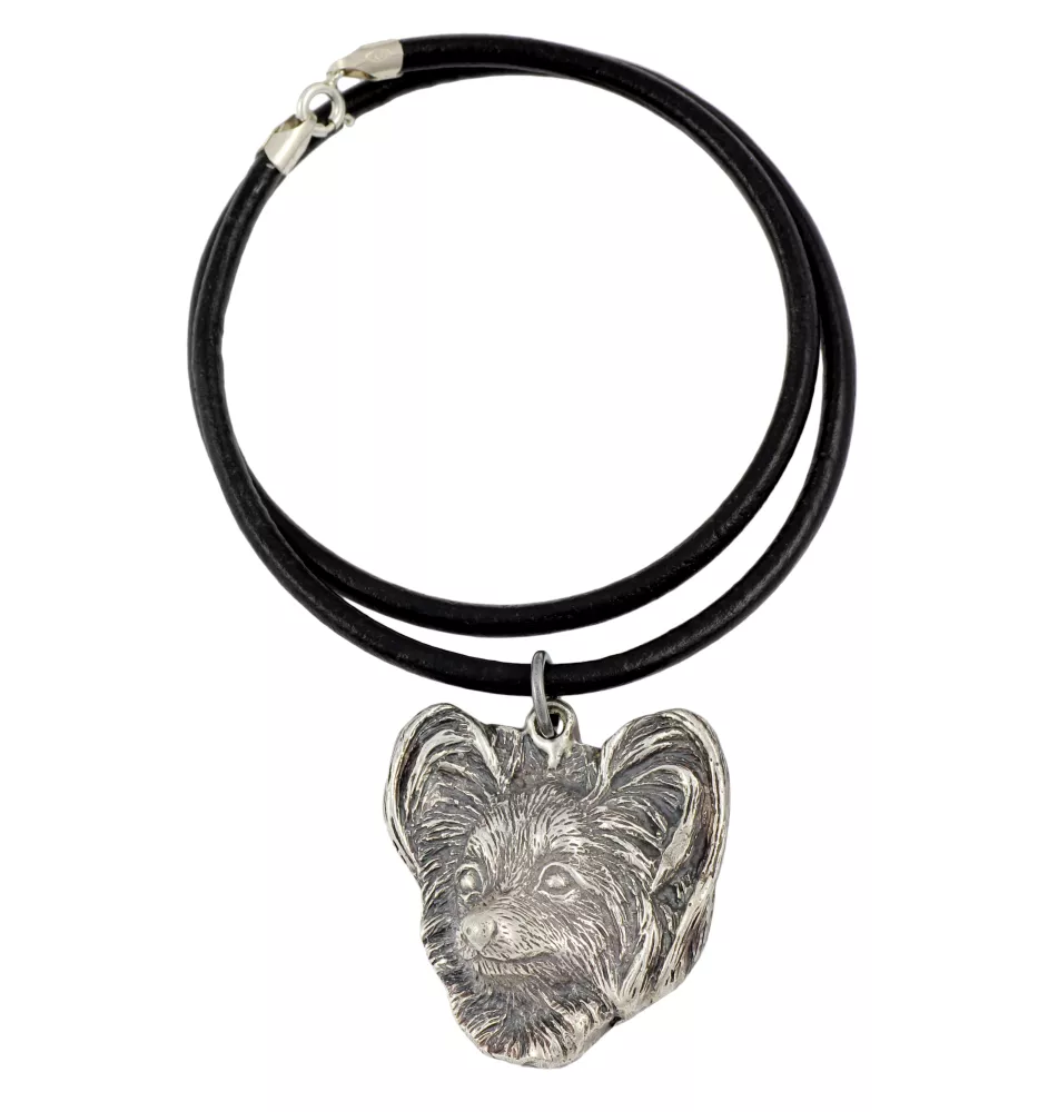 Papillon, Continental Toy Spaniel, Butterfly dog - Necklace with dog, silver-plated pendant for dog fan, unique jewelry by Art-Dog brand