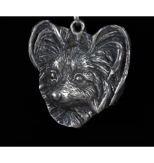 Papillon, Continental Toy Spaniel, Butterfly dog - Necklace with dog, silver-plated pendant for dog fan, unique jewelry by Art-Dog brand
