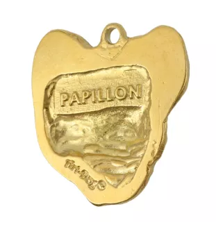 Papillon, Kontinentaler Zwergspaniel - Hundehalsband, vergoldeter Anhänger für Hundefans, einzigartiger Schmuck der Marke Art-Dog