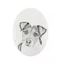 Parson Russell Terrier - commemorative plaque with a photo of a dog, tombstone with a print, personalized oval plaque from the Art-Dog brand