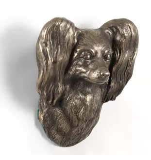 Papillon, Continental Toy Spaniel, Butterfly dog - Dog statue, hanging bust, unique decoration for dog lover by Art-Dog brand