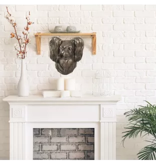 Papillon, Kontinentaler Zwergspaniel - Hundestatue, hängende Büste, einzigartige Dekoration für Hundeliebhaber der Marke Art-Dog