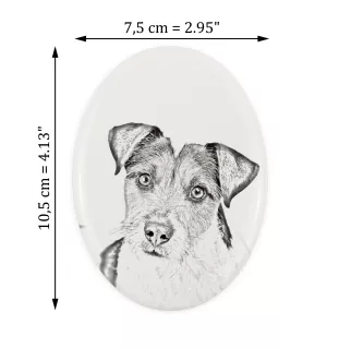 Parson Russell Terrier - commemorative plaque with a photo of a dog, tombstone with a print, personalized oval plaque from the Art-Dog brand