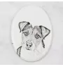Terrier du révérend Russell, Parson Russell terrier - une plaque commémorative avec une photo de chien, une plaque funéraire avec une impression, une plaque ovale personnalisée de la marque Art-Dog