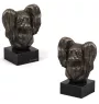 Papillon, Kontinentaler Zwergspaniel - Hundestatue, Büste auf Steinsockel, Skulptur, Trophäe für Hundeausstellung der Marke Art-Dog