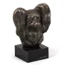 Papillon, Continental Toy Spaniel, Butterfly dog - Dog statue, bust on stone base, sculpture, trophy for dog show by Art-Dog brand