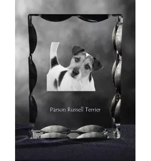 Terrier du révérend Russell, Parson Russell terrier - cristal avec photo de chien, statuette en verre avec photo, cadre exceptionnel avec photo de la marque Art-Dog
