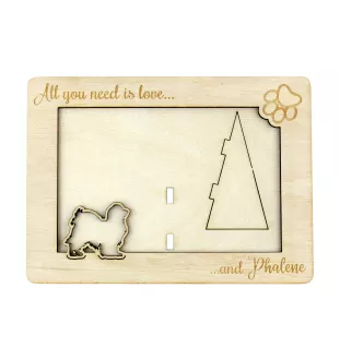 Papillon, Continental Toy Spaniel, Butterfly dog I - Photo frame, engraved wooden frame, a lovely gadget for the dog lover by Art-Dog
