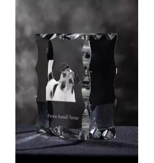 Parson Russell Terrier - Kristall mit einem Hundebild, Glasstatuette mit einem Bild, einzigartiger Bilderrahmen der Marke Art-Dog