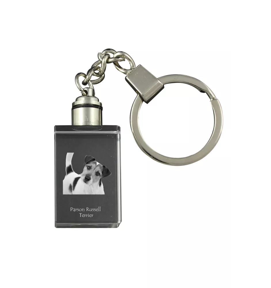 Terrier du révérend Russell, Parson Russell terrier - Porte-clés en cristal avec photo de chien, porte-clés lumineux, cadeau unique de la marque Art-Dog