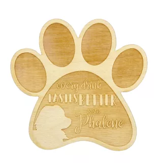 Papillon, Kontinentaler Zwergspaniel II - Tasse Untersetzer, graviert Untersetzer mit Hund, Geschenk für Hundeliebhaber von Art-Dog Marke