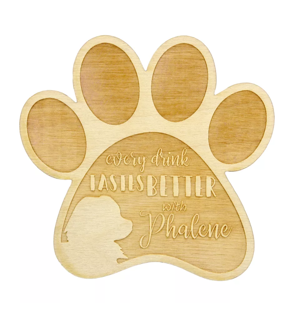 Papillon, Continental Toy Spaniel, Butterfly dog II - Mug coaster, engraved coaster with dog, gift for dog lover by Art-Dog brand