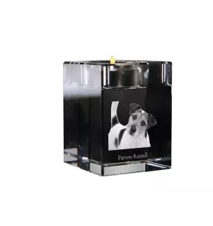 Parson Russell Terrier - Candle holder with dog photo, crystal tealight holder, personalised gift by Art-Dog brand