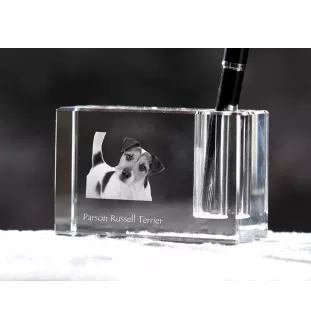 Parson Russell Terrier - Pen stand, crystal organiser with dog photo, unique desk decoration by Art-Dog brand