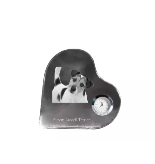 Parson Russell Terrier - Kristalluhr mit einem Hundebild, Herzregal-Uhr, personalisierte Standuhr der Marke Art-Dog