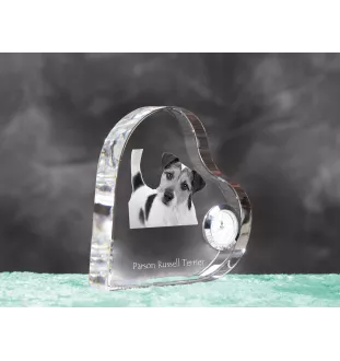 Parson Russell Terrier - Kristalluhr mit einem Hundebild, Herzregal-Uhr, personalisierte Standuhr der Marke Art-Dog