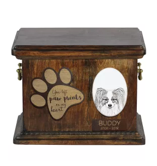 Papillon, Continental Toy Spaniel, Butterfly dog - urn for dog ashes, personalized urn with a photo, dog photo urn by Art-Dog