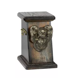 Papillon, Épagneul nain continental papillon - urne pour les cendres d'un chien, une urne élégante avec une statuette, une urne commémorative avec un buste de chien de la marque Art-Dog