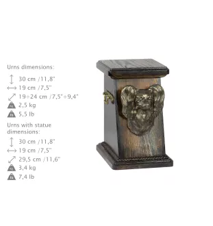 Papillon, Épagneul nain continental papillon - urne pour les cendres d'un chien, une urne élégante avec une statuette, une urne commémorative avec un buste de chien de la marque Art-Dog