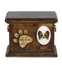 Papillon drewnianai urna z psem Art-Dog