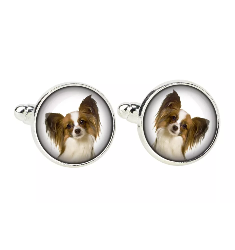 Papillon, Kontinentaler Zwergspaniel - Manschettenknöpfe, Hemdverzierung, Hemdanhänger der Marke Art-Dog