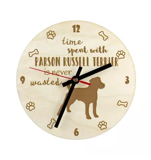 Parson Russell Terrier - Hundeuhr, Holzuhr, Wanduhr für Hundefreunde, Tisch- und Regaluhr, Art-Dog